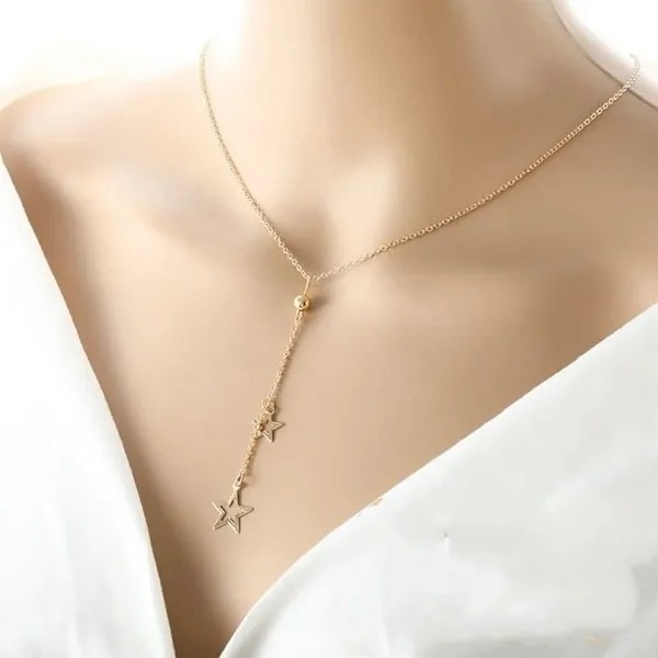 Beautiful Star Pendant Necklaces- Pretty Long Chain Star Pendant For Girls 