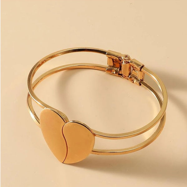 Fashion Love Multilayer Heart Bracelets- Double Heart Golden Chain Bangle Women's Gift