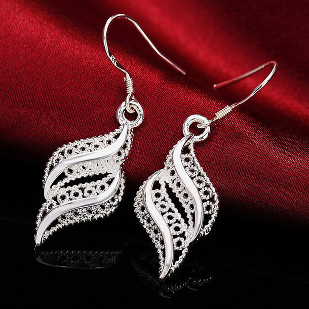 New Stylish Silver Wave-Shape Earrings- Stunning Drop Earrings for Women and Girls