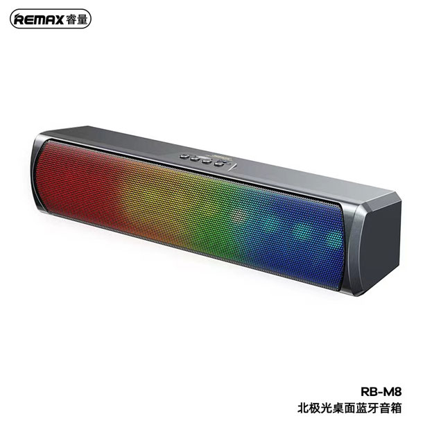 Remax Rb-M8 Wireless Bluetooth V5.0 Portable Speaker Hifi Audio Super Bass Rgb Led Light