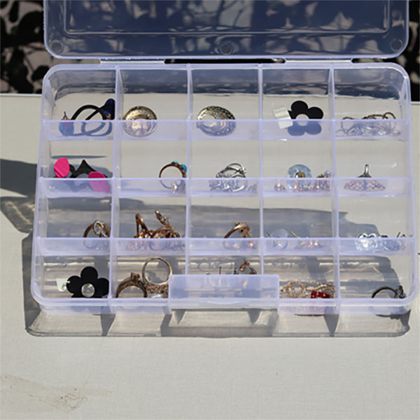 1Pc Square Clear Plastic Storage Box with Different Cases- Jewelry Organizer Box for Girls