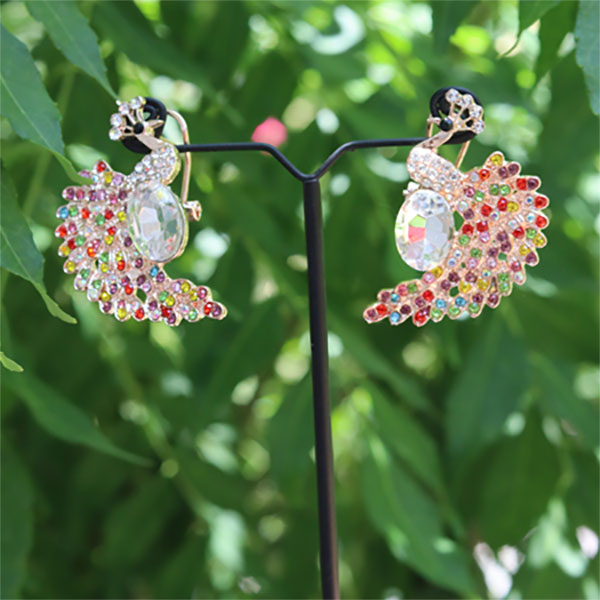 Beautiful Multicolor Flamingo Crystal Earrings- Stylish Stud Earrings for Girls