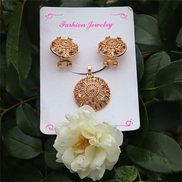 Beautiful Round-Shaped Locket with Matching Earrings- Stunning Locket Set for Girls