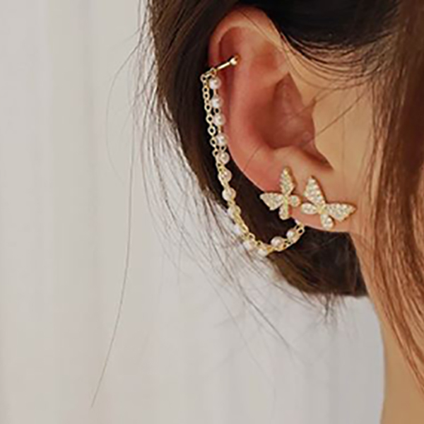 Butterfly earrings for women ear studs New fashion ear clip tassel earrings women jewelry birthday party gift