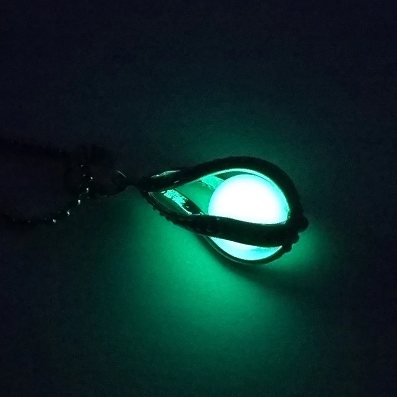 Classic Water drop luminous necklaces Hollow Glow In The Dark tone pendant Silver color Chains For women Fashion Jewelry