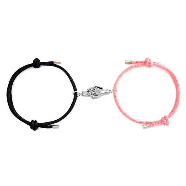 Couple Adjustable Magnetic Paired Bracelet Mountaineering Gift For Girlfriend Leaves Hands Romantic Lover 2pcs Set