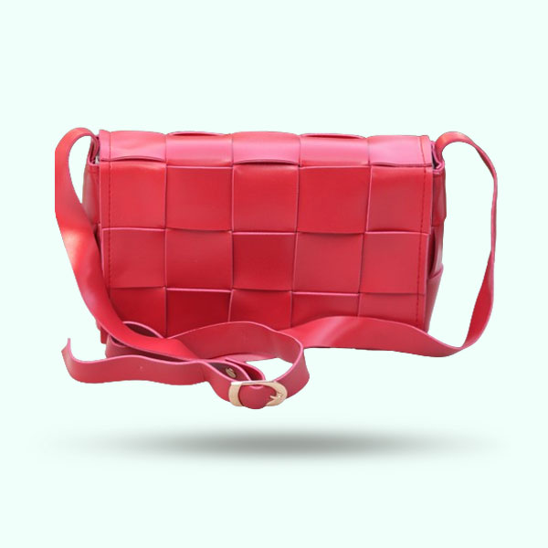 Fashion Designer Red Shoulder Handbags- Square Texture Pillow Shape Handbags