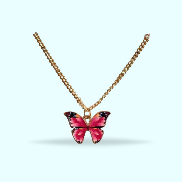 stylish-lovely-pinky-butterfly-pendant-necklaces-golden-chain-korean-necklace-for-girls-and-women