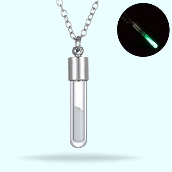 Glow In The Dark Green Glass Pendant Necklaces- Luminous Glowing Pendant for Women 