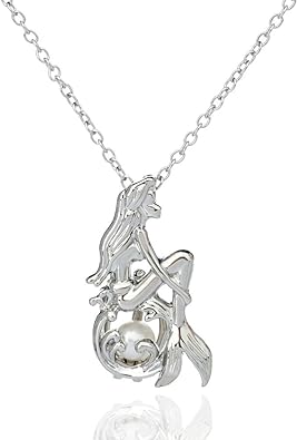 Glow in the Dark Necklace Silver Color Mermaid Pendant Locket