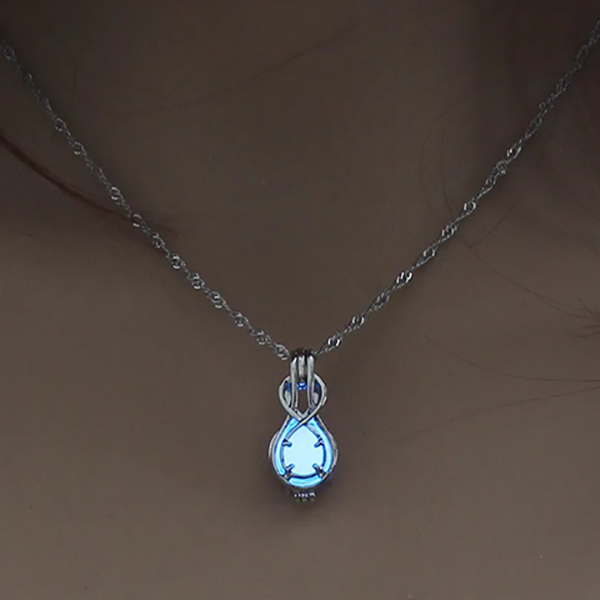 Glowing Blue Luminous Guitar-Shaped Pendants- Glow In The Dark Beads Necklace For Girls and Women	