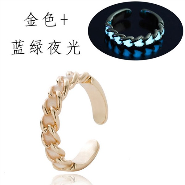 Luminous Charm Love Heart-Shaped Ring- Glow In The Dark Golden Ring for Girls