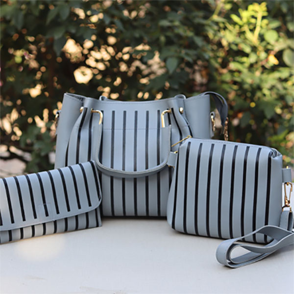 New Arrival Women's Handbags, Shoulder Bags, Clutch- 3Pcs/Set Black and Grey Handbags for Girls