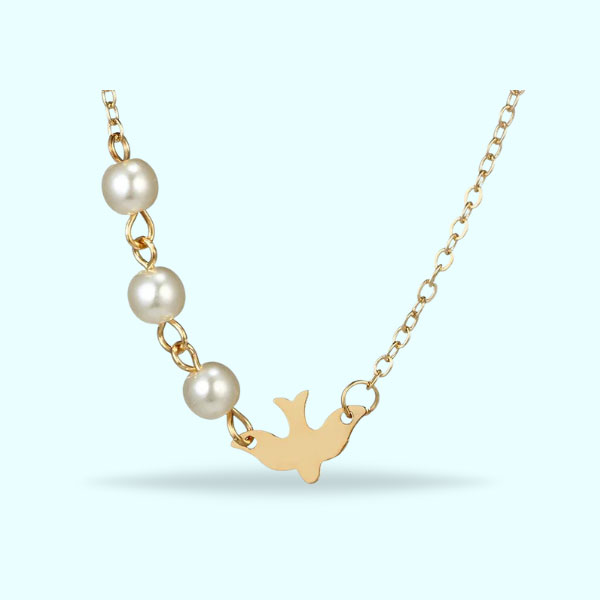 new-fashion-gold-color-chain-choker-necklace-lovely-bird-pearl-shape-design