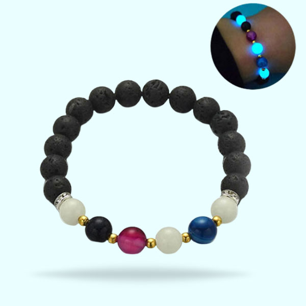 Glow In The Dark Handmade Beads Bracelets- Luminous Fluorescence Stone Bracelets for Girls