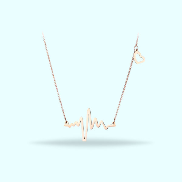 Stylish Heartbeat Pattern Chain Necklaces- Heart Pendant for Women's Wedding Jewelry