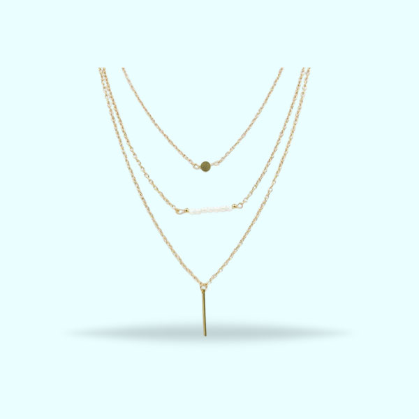 3Layer Multilayer Gold-Plated Pendant Necklaces- Stylish Golden Necklace for Women