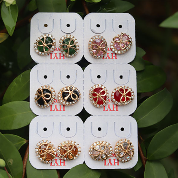 Pretty Multi-Colors Studs Earrings Set- Flower Pearl Stud Earrings for Girls