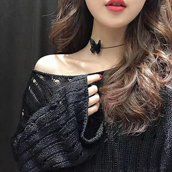 Three-dimensional Openwork Lace Butterfly Collar Sweater Neck Chain